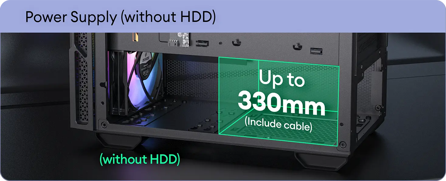 Removable HDD Cage and Power Supply Compatibility
 1
